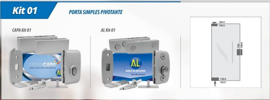 Kit01 - Al Ind. Preto - Porta Simples Pivot V/a L.capa 