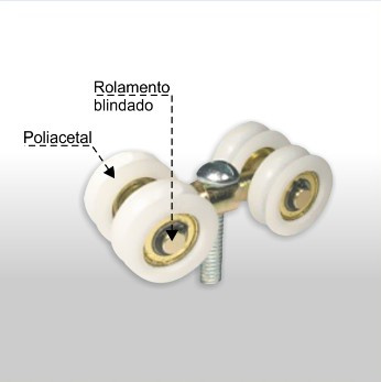 1150 - Roldana Dupla Para Trilho 1030 