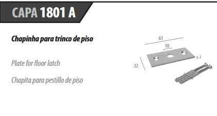 1801a Al Ind. Preto - Chapinha C/ Furo Central 