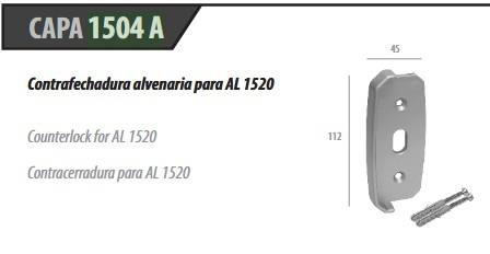 1504a Al Ind. Preto - Testeira P/ Fechadura 1520 L.capa 