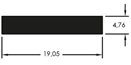 Bc016 - 19,05mm / 4,76mm (3/4 - 3/16) Preto Pintado 