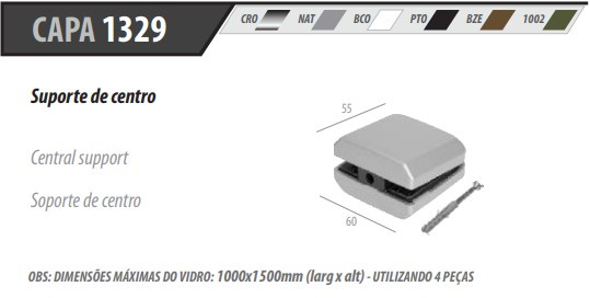 1329 Al Ind. Preto - Suporte De Centro L.capa 