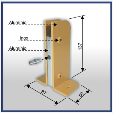 1203 - Suporte De Bandeira Para Dobradica 1101 Branco 