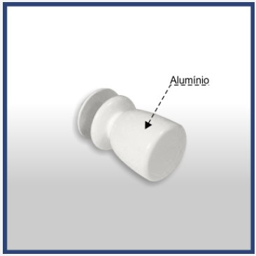 1651 - Puxador Para Janela De Correr 19mm 1 Lado Branco 