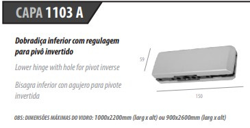 1102 Al Ind. Preto - Dobradica Pivotante Inferior L.capa 