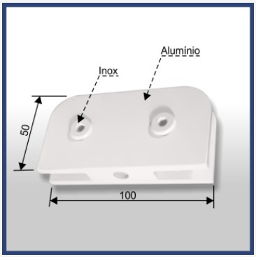 1231 - Dobradica Bucha Para Basculante 50 X 100mm Metalico 