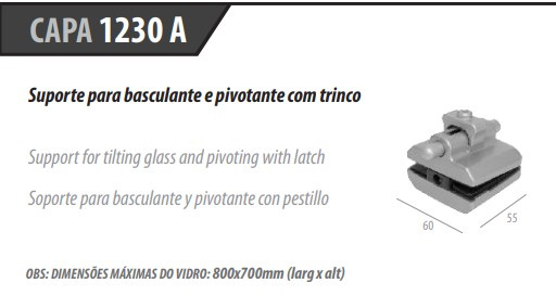 1523 Al Ind. Preto - Trinco Central Para Basculante E Pivotante 