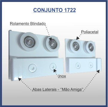 1722 - Conjunto De Mao Amiga Para Trilho Ds832 Pesado Ate 40kg Branco 