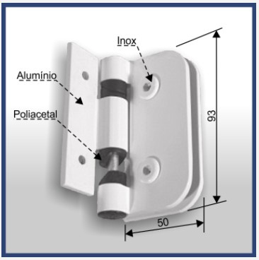 1114 - Dobradica Automatica Para Box Branco 