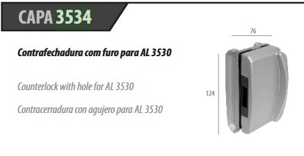 1511x Al Ind. Branco - Contra Fech. Para Porta De Correr L.capa 