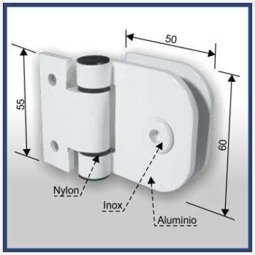 1136 - Dobradica Simples Pequena Para Janela Branco 