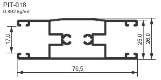 Pit018 Branco (perfil P/ Porta Acima 2,30mt) 