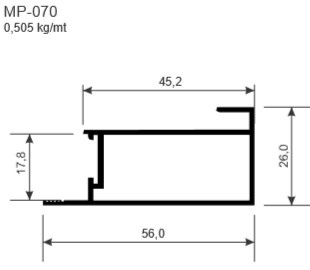 Mp070 Bronze 1003 - Montante C/ Engate P/ Porta 4,60mt 