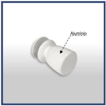 1650 - Puxador Para Janela De Correr 25mm 1 Lado Branco 