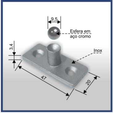 1014 - Pivo Inferior Em Inox Para 1102 Preto 