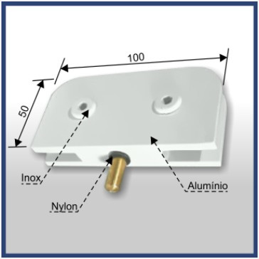 1130 - Dobradica Pino Para Basculante 50 X 100mm Metalico 