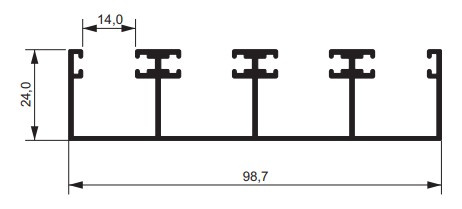 Bx170 Duplo Preto Pintado (trilho Inferior Duplo 4 Movel 8/10mm) (pal266) 