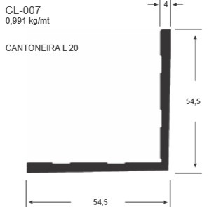 Cl007 Natural (cantoneira Linha 20) - Perfil 3mt 