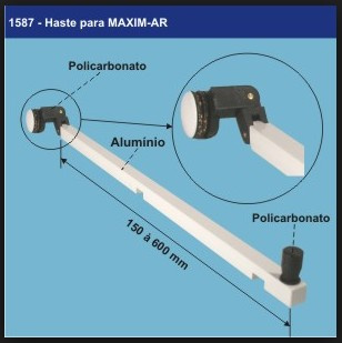 1587 - Haste Para Maxim-ar 20cm Preto 
