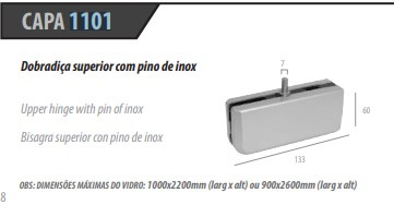 1101 Al Ind. Preto - Dobradica Pivotante Superior L.capa 