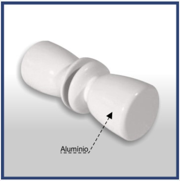 1629 - Puxador Para Box 25mm 2 Lados Branco 