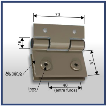 1132 - Dobradica Maxim-ar V/a (40mm Entre Furos) Branco 