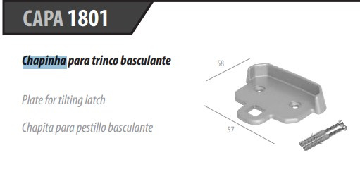 1400 Al Ind. Preto - Chapinha P/ Trinco Basculante L.capa 